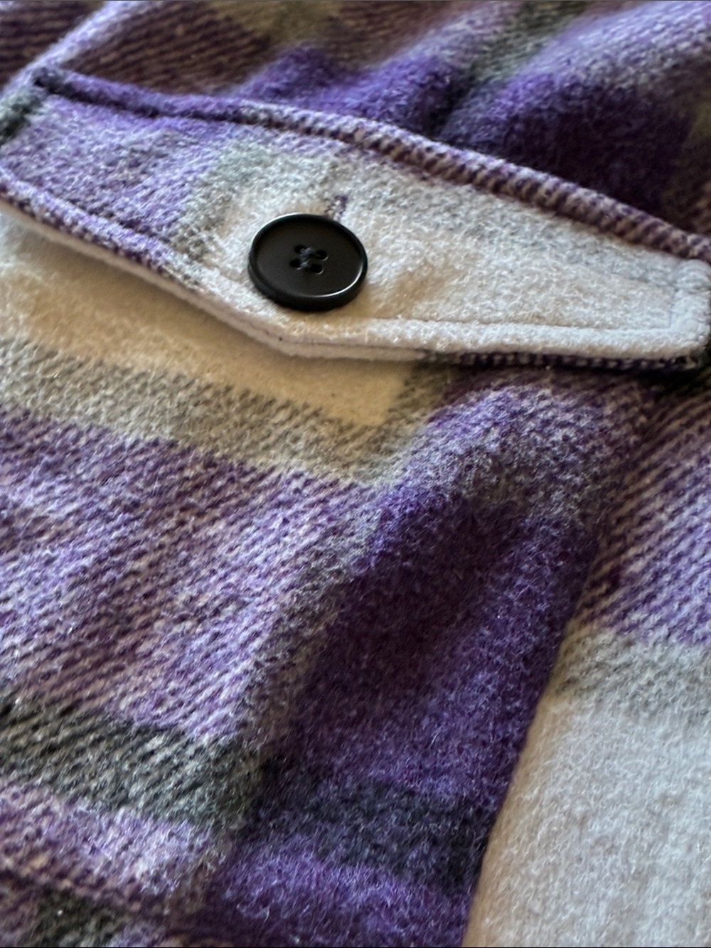 Women’s Purple Plaid Lightweight long shacket - Picture 8 of 10